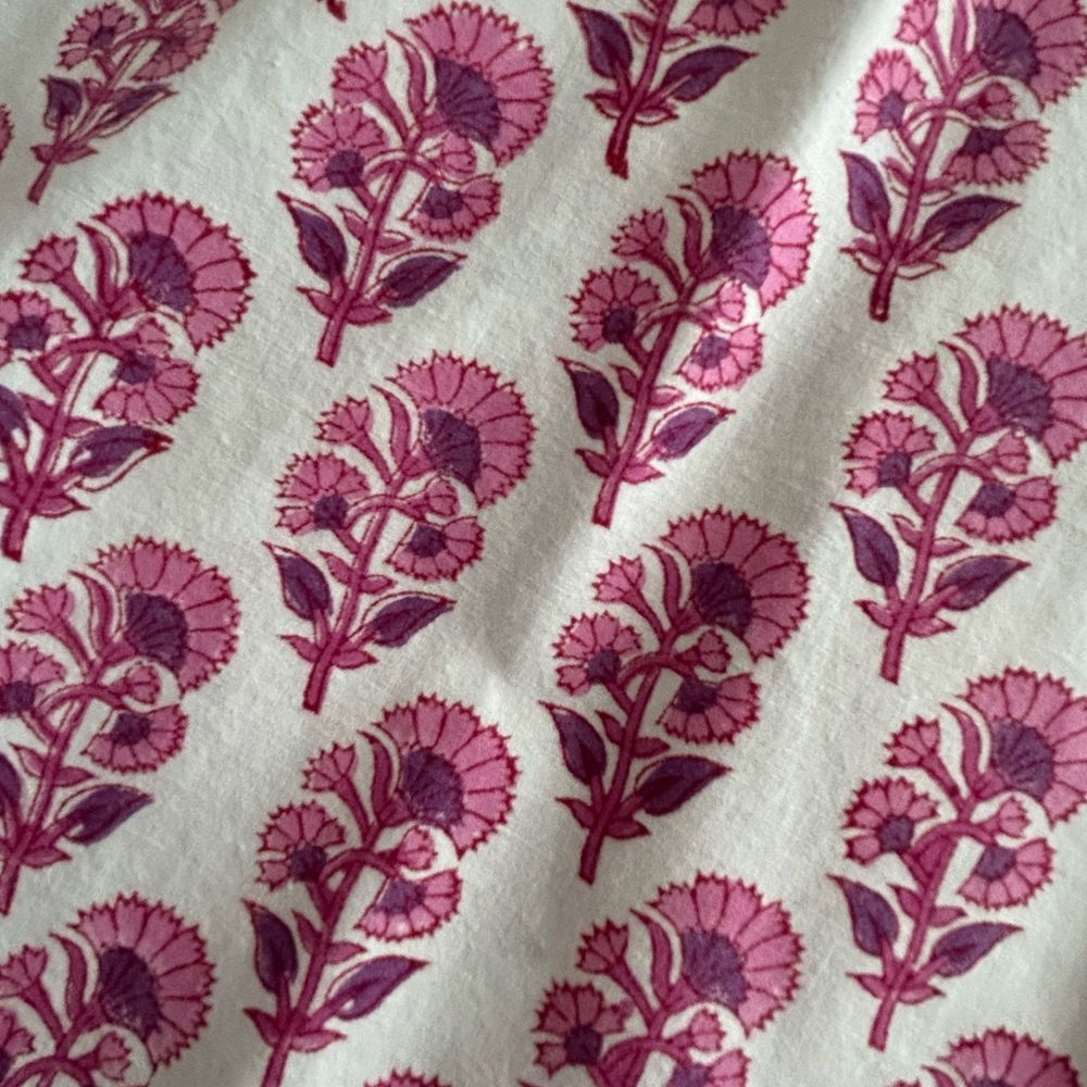 Pink City Prints Hand Block Print Cotton Maxi Dress Magenta Floral Boho Small - Picture 5 of 6